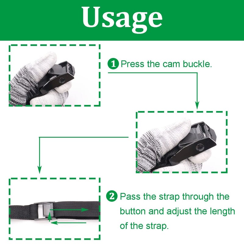 Seamaka 2 PCS 1" x 4ft Battery Tie Down Strap kit,Battery Hold Down Strap with Stainless Steel Cam Buckle,4 Stainless Steel Eye Strap Mounts, 8 SS Screws for Boats, Luggage Belt, Cars O-093 - Image 3